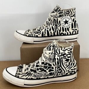 Converse Chuck Taylor All Star Hi Animal Print Canvas Sneakers Womens 8